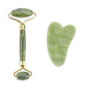 2Pcs/Kit Gua Sha Massager for Face Care Jade Rollers Beauty Health Skin Scraping Chin Lifting Natural Stone Gouache Massage