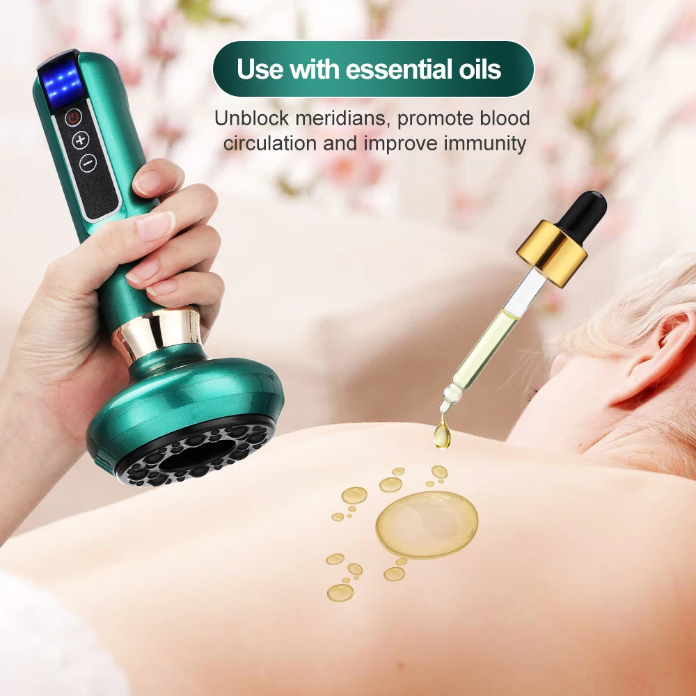 Rechargeable Vacuum Cupping Device Skin Scraping Massager Jars Heating Guasha Suction Cups Therapy Guasha Health Beauty