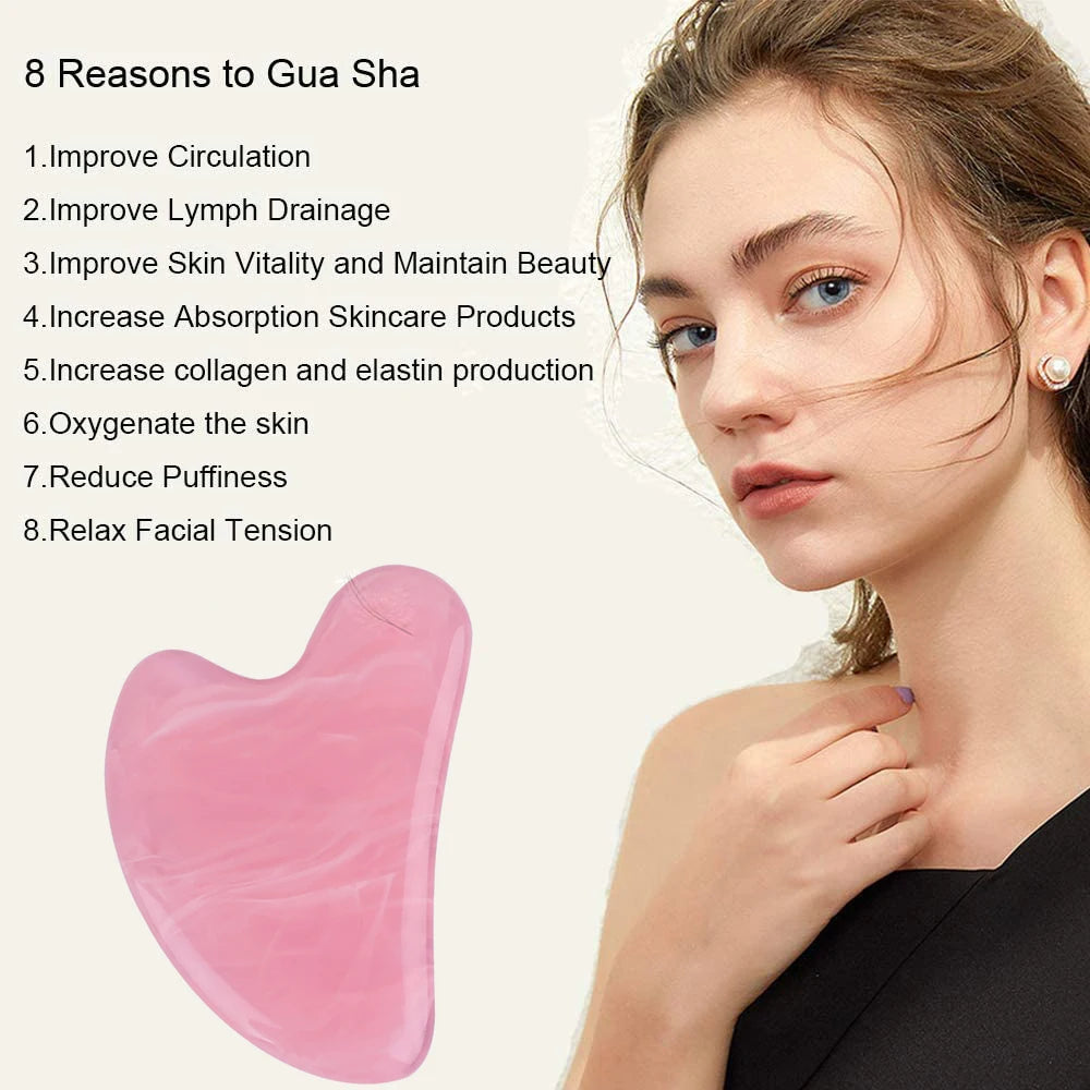 1PCS Resin Guasha Scraper Facial Massager Gouache Scraper Face Massage Acupuncture Gua Sha Board Acupoint Eye Care SPA Detox