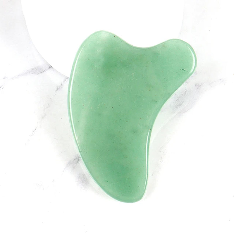 Jade Face Massager Natural Stone Gua Sha Tool Massage Head Neck Crystal Mineral Skin Care Beauty Appliances Health Scraper