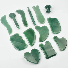 Jade Face Massager Natural Stone Gua Sha Tool Massage Head Neck Crystal Mineral Skin Care Beauty Appliances Health Scraper