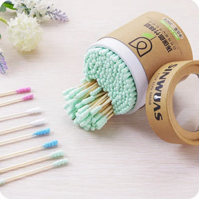 100/200Pcs/Box Bamboo Baby Cotton Swab Wood Sticks Soft Cotton Buds Cleaning of Ears Tampons Cotonete Pampons Health Beauty