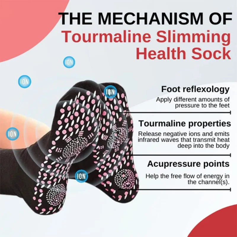 Tourmaline Slimming Health Sock, Slimming Health Sock, Thermotherapeutic Sock, Self Heating Socks,Men Women Slimming Health