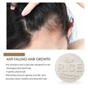 Anti-Hair Loss Rice Shampoo Bar Rice Water Shampoo and Conditioner for Hair Hair Loss Oil Control Shampoo Soap