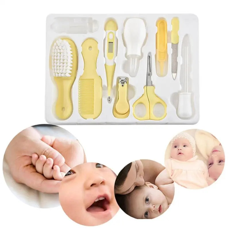 10Pcs/Set Baby Health Care Kit Kids Nail Hair Health Care Thermometer Grooming Brush Clipper Teether Toothbrush Baby Essentials