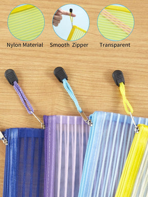 20 Pack 10 Colors Zipper Mesh Pouch, Zipper Bag Multipurpose Travel Bags for Office Supplies Cosmetics Travel Accessories Multicolor