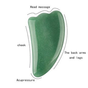 Jade Face Massager Natural Stone Gua Sha Tool Massage Head Neck Crystal Mineral Skin Care Beauty Appliances Health Scraper