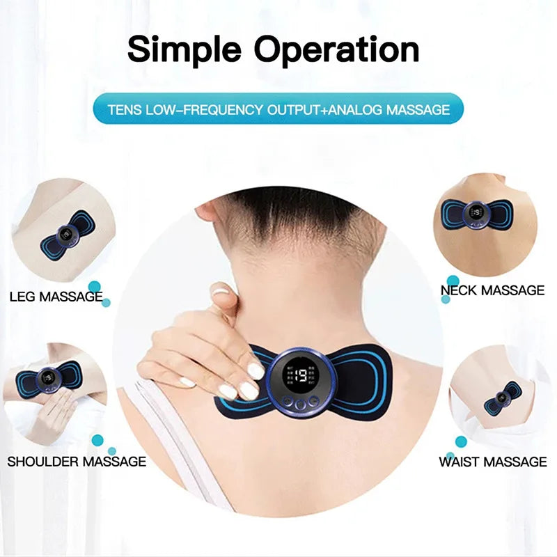 Electric Neck Massager 8 Modes 19 Levels Muscle Massager Beauty Health Portable Cervical Massage Relaxation Treatment Tool