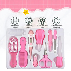 10Pcs/Set Baby Health Care Kit Kids Nail Hair Health Care Thermometer Grooming Brush Clipper Teether Toothbrush Baby Essentials